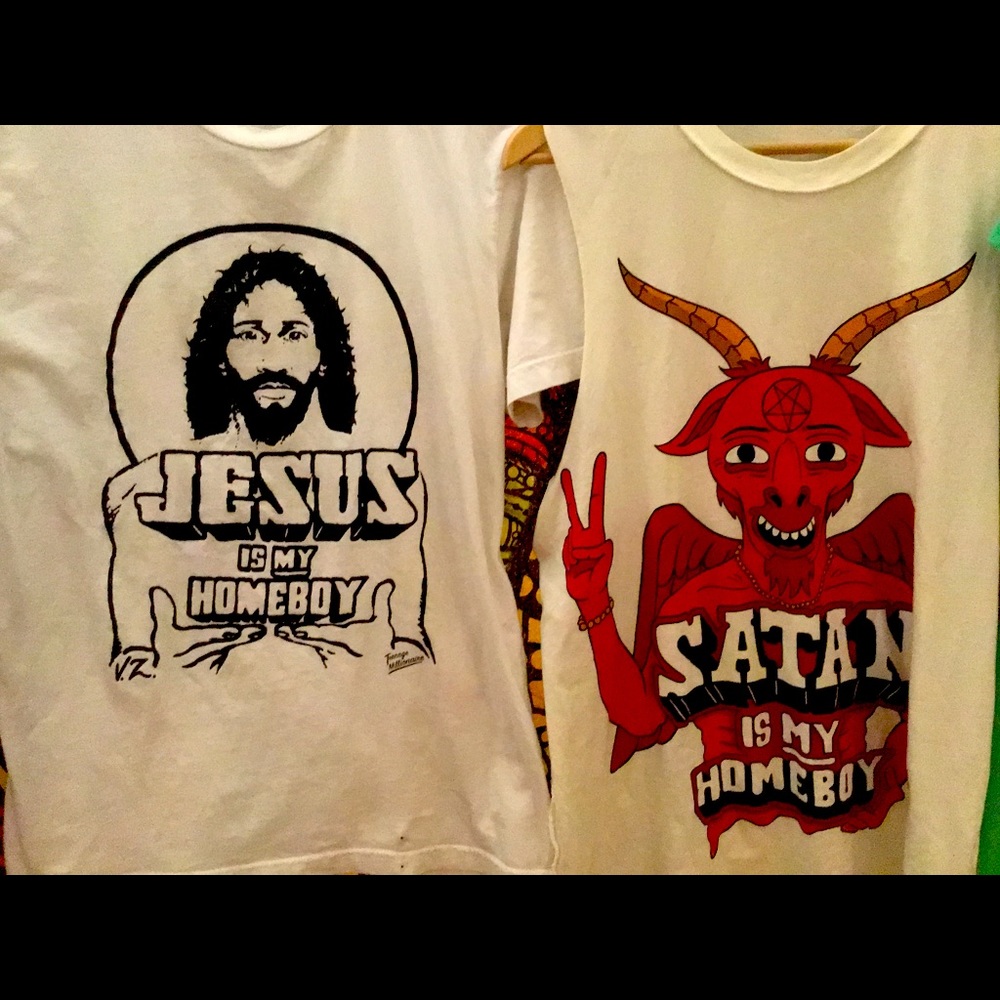 Rarest UK collectibleDrop Dead Satan Homeboy w TM Jesus Homeboy SummerDuo $4BOTH
